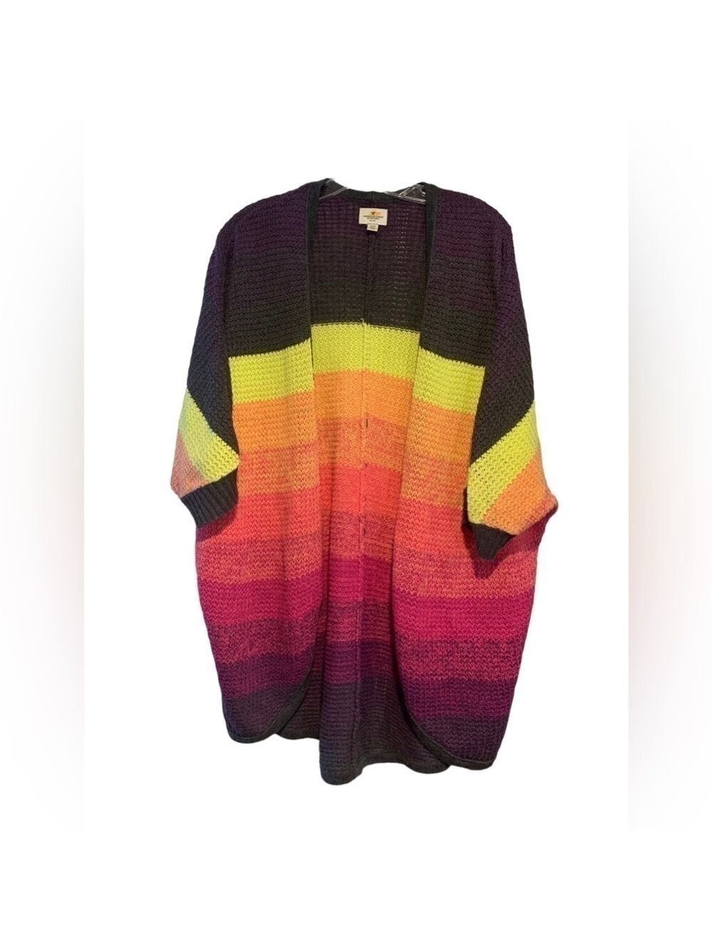 AEO Neon Stripe Open Cardigan